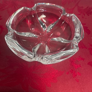 Vintage Lead Crystal 1960&#39;s MCM Heavy Rounded Ashtray 6 1/2 inches