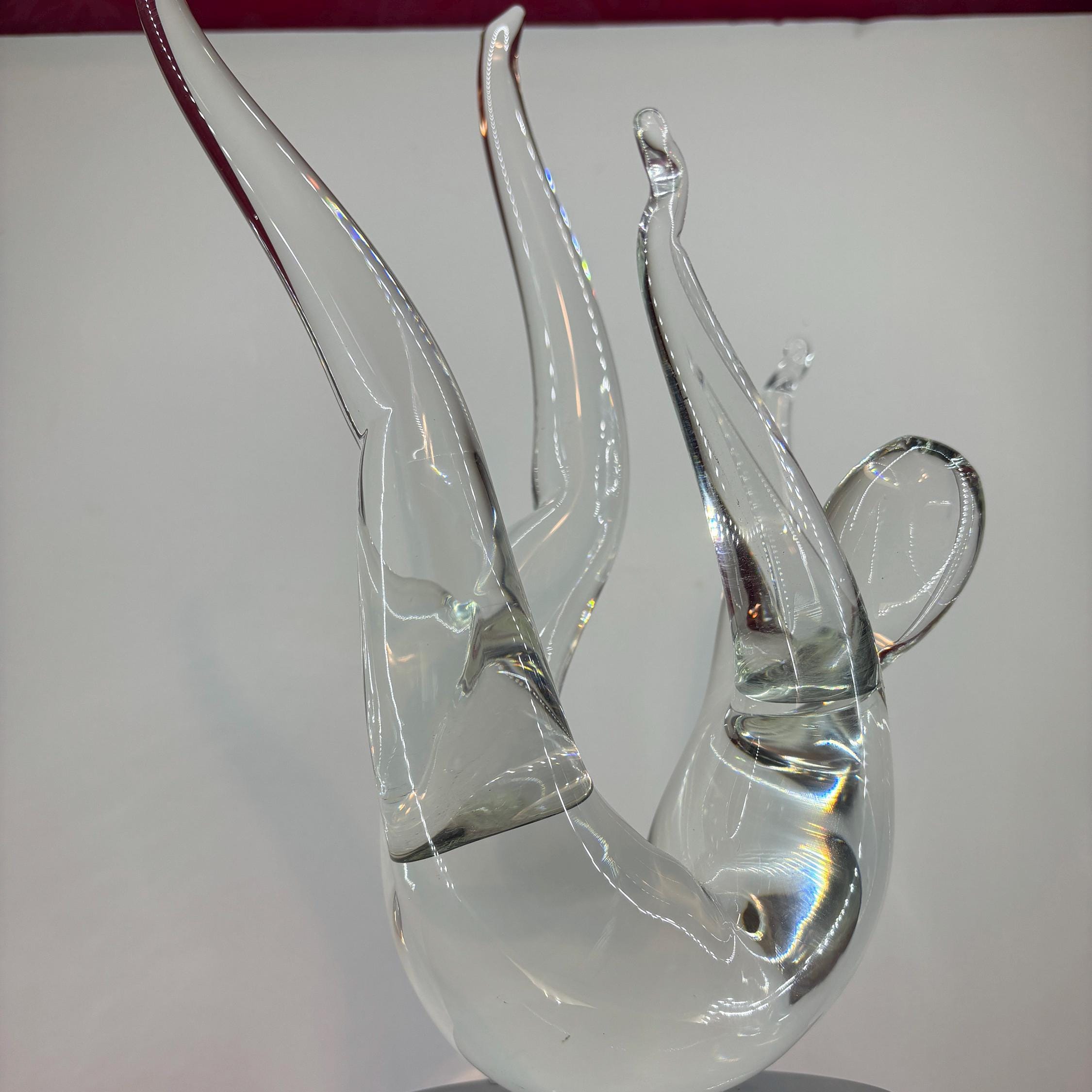 Murano Clear Glass Falling Human Body Sculpture STATUE Formia 
