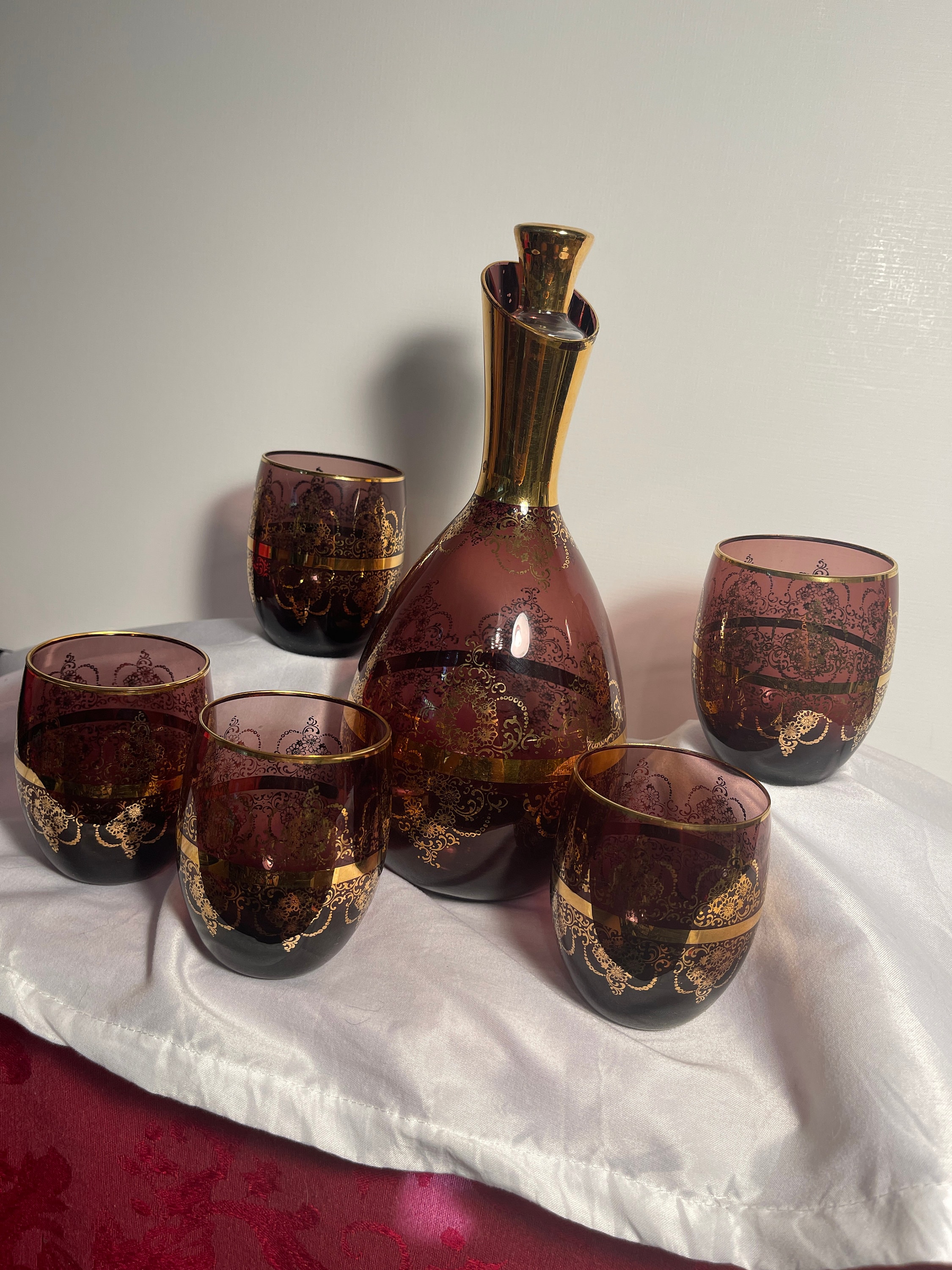 Venetian murano glass decanter set - Etsy 日本