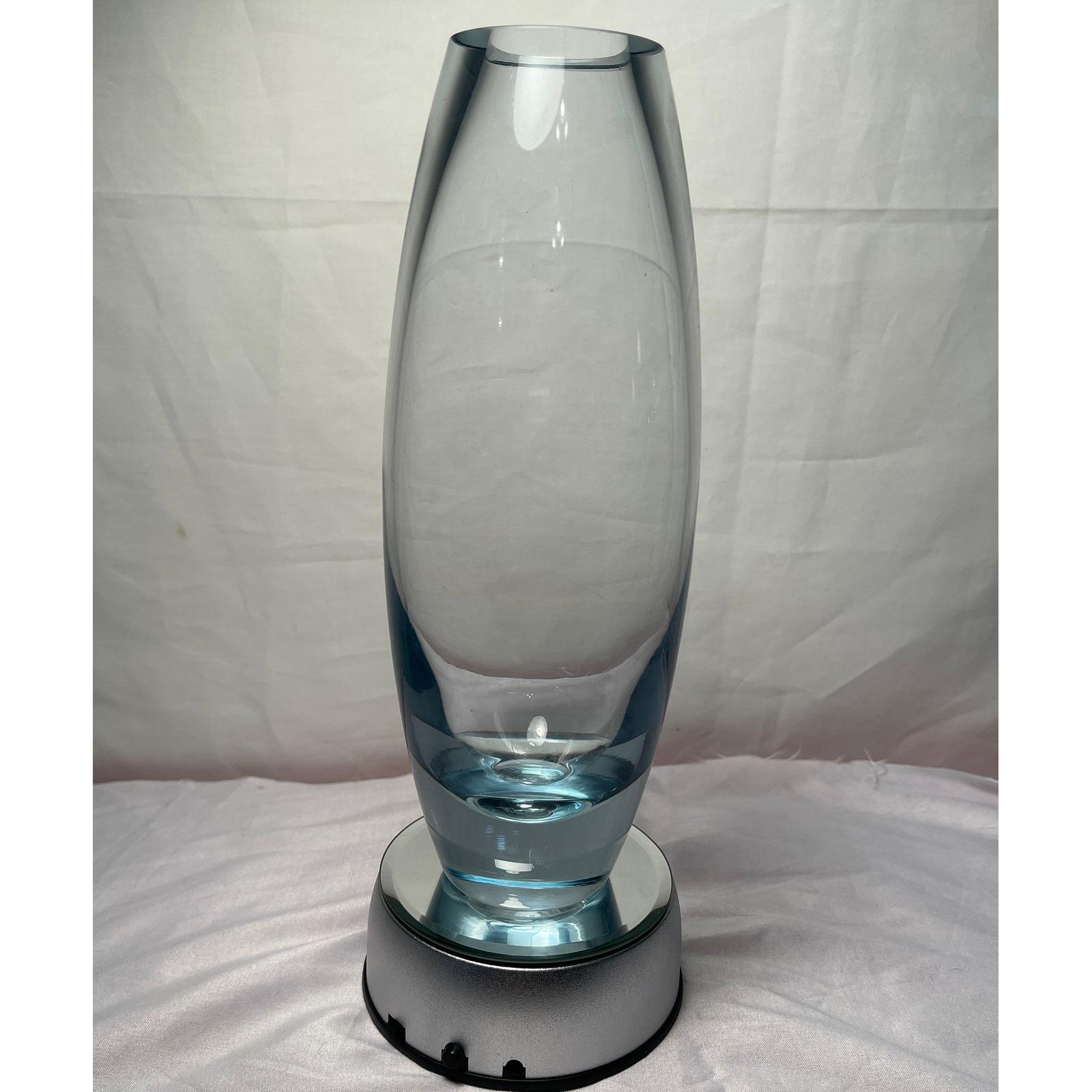 Vintage Holmegaard Hellas Clear Blue Glass Vase per Lutken Denmark