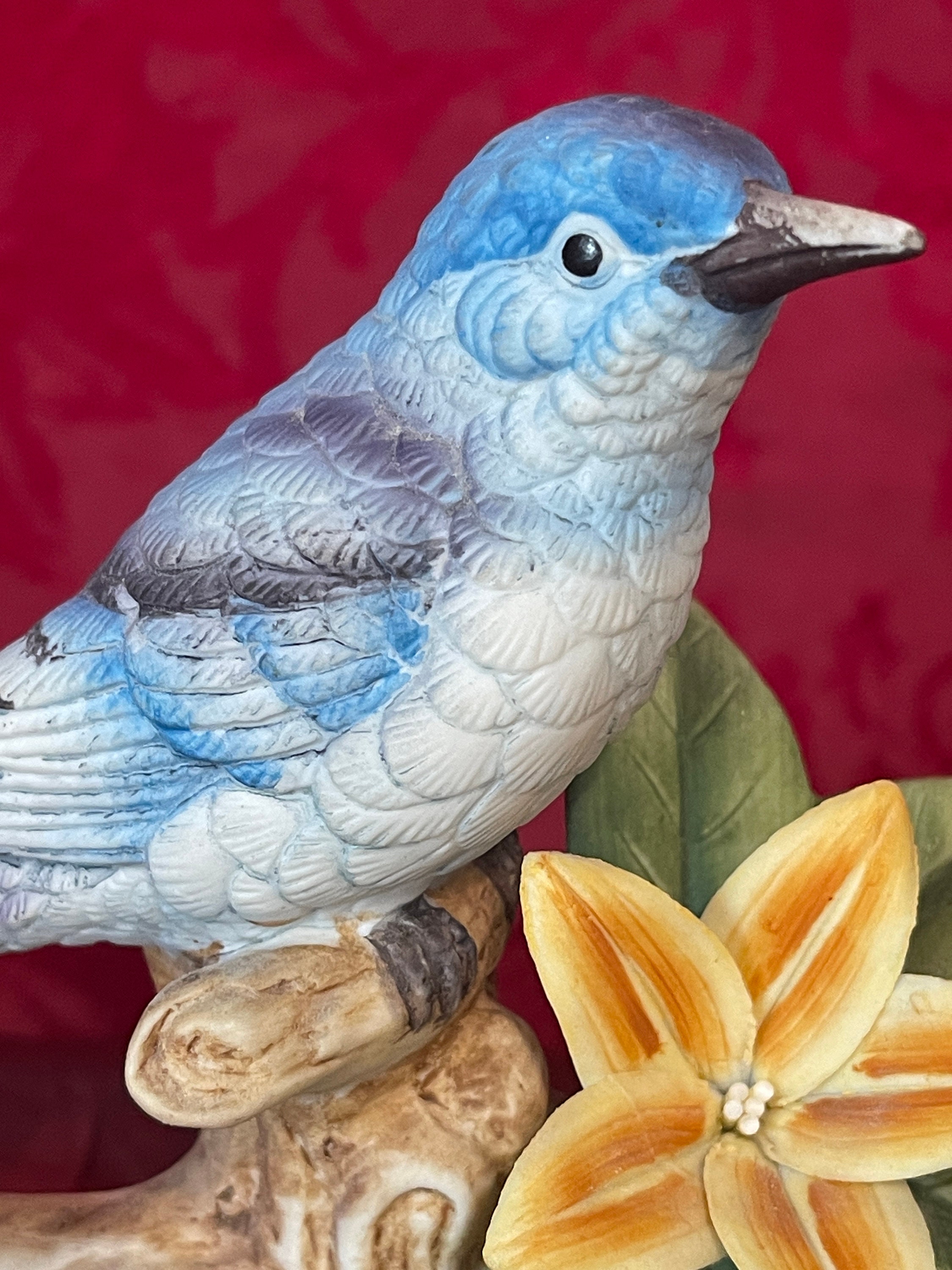 Vintage Mountain Bluebird Porcelain Figurine Andrea by Sadek Made
