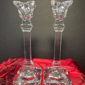 Mikasa Blossom 24% Lead Crystal Taper Candlestick Holders Set of 2