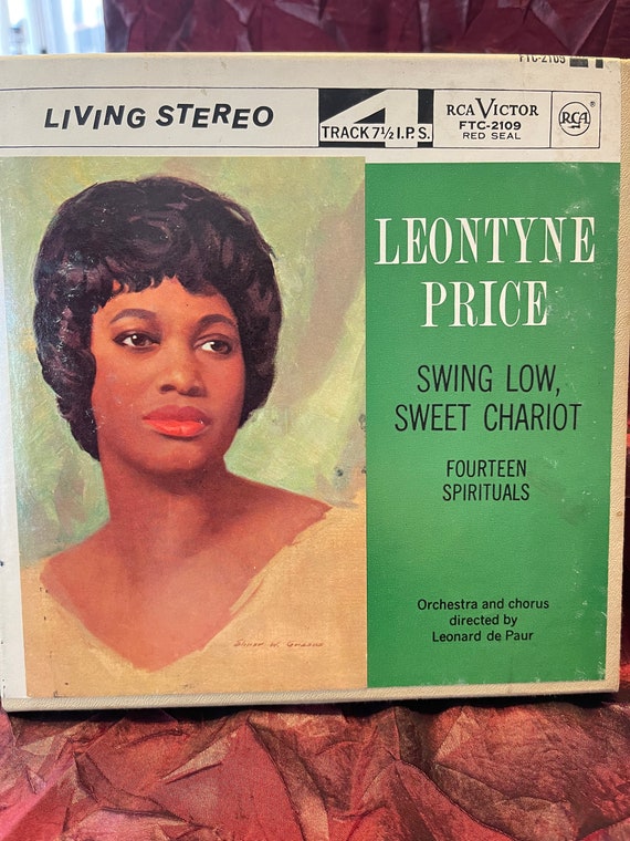 4 Track Reel to Reel Music Tape Leontyne Price Swing Low, Sweet Chariot  1960s in Original Box 