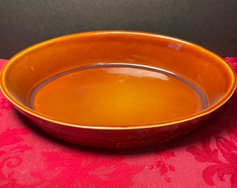 Vintage Brown Ceramic Baking Dish Oval Embossed Leaf Pattern Made in Portugal