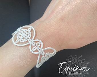 Equinox tatting bracelet PDF pattern instant download geometric modern style frivolite digital format