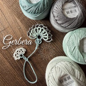 Gerbera Bookmark Tatting tutorial with diagram and written instructions plus video image 1
