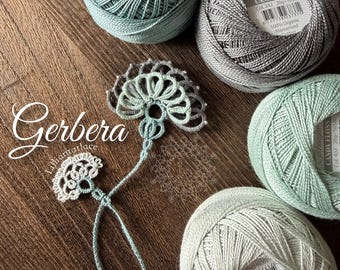 Gerbera Bookmark Tatting tutorial with diagram and written instructions plus video