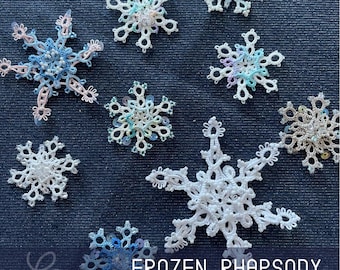 Snowflake tatting Pattern FROZEN RHAPSODY in 2 versions PDF instant download