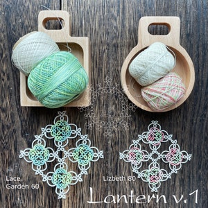 Lantern v.1 Tatting pattern square motif Tatted lace doily PDF Beginner level jewellery idea easy project creativity DIY image 2