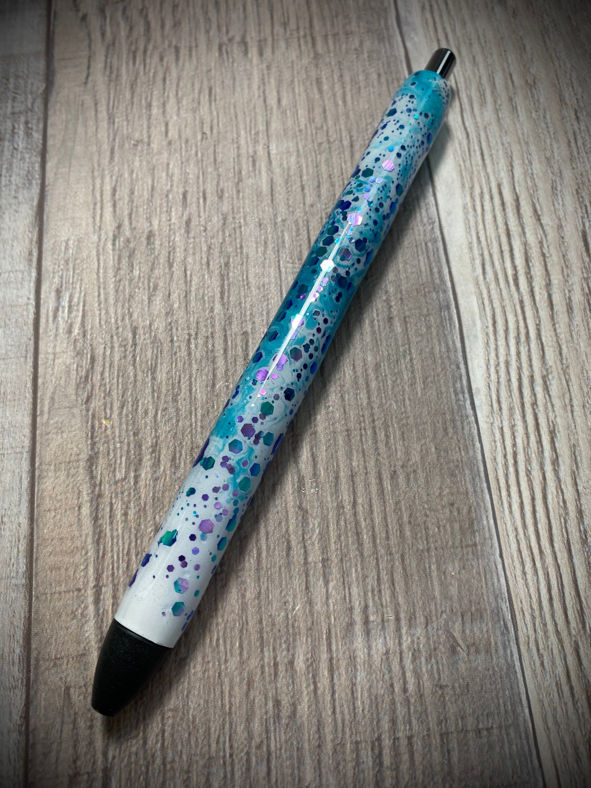 Blue Abstract Glitter gel pen refillable personalized Etsy