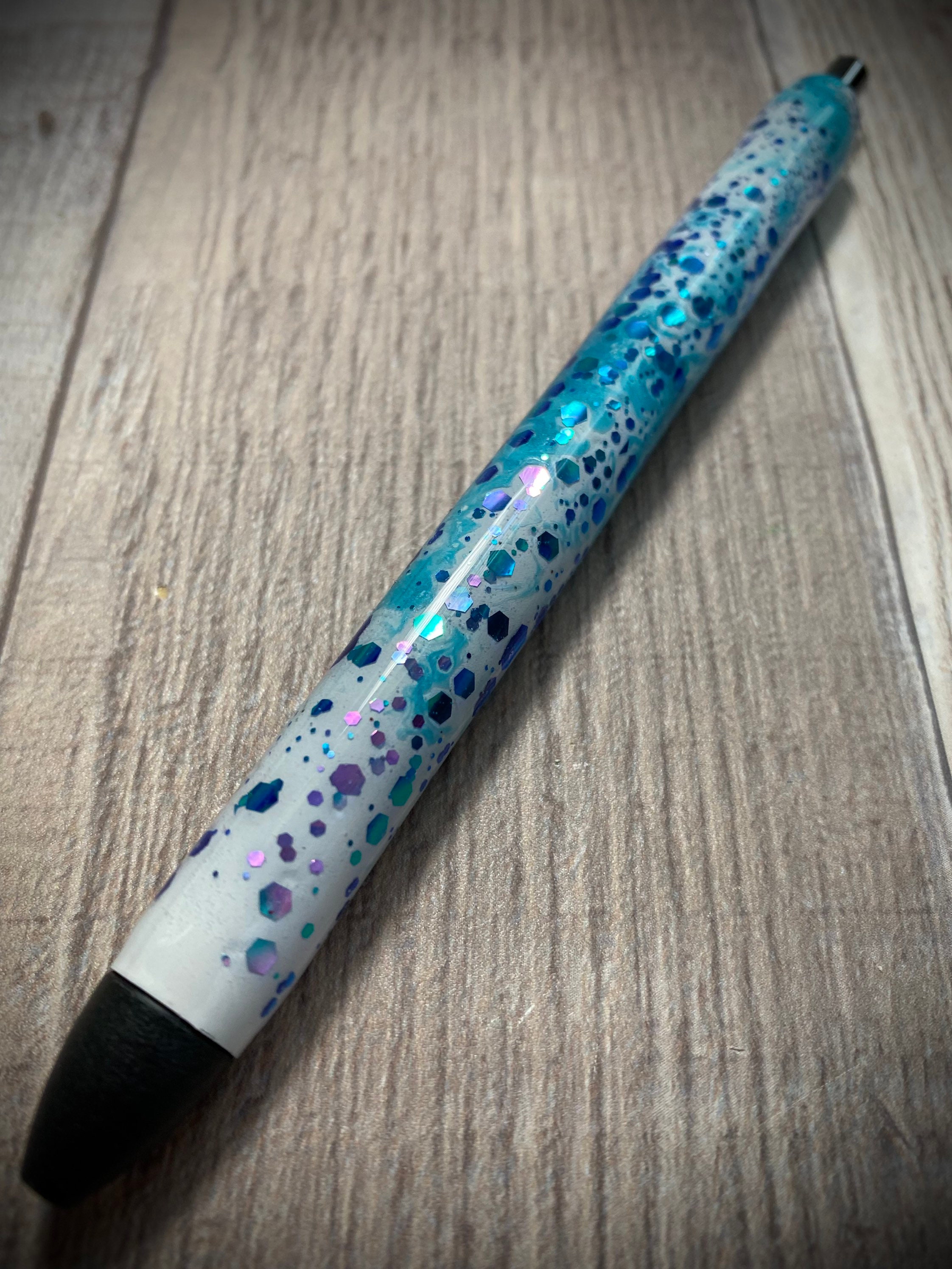 Blue Abstract Glitter gel pen refillable personalized Etsy