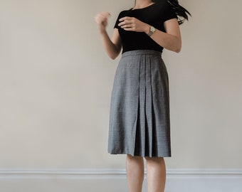 vintage high waisted gray wool skirt by saks fifth avenue