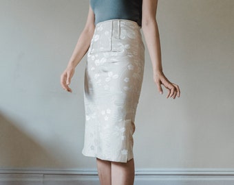 vintage high waisted skirt with slit by jill stuart