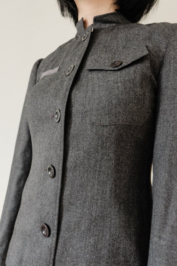 miu miu vintage 1990s luxury short grey blazer ma… - image 5