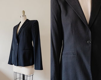 emporio armani vintage 90s navy twill weave blazer size US M