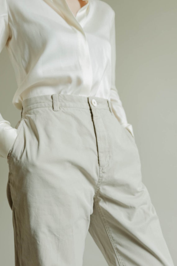 vintage 90s dkny work wear beige chino pants US s… - image 2