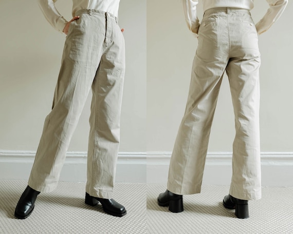 vintage 90s dkny work wear beige chino pants US s… - image 1