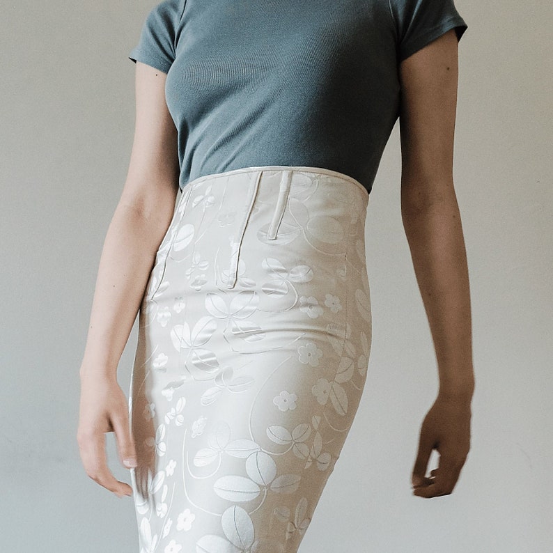 vintage high waisted skirt with slit by jill stuart image 2