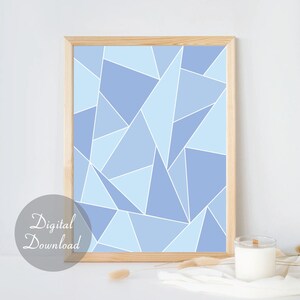 Blue Mosaic Print | Wall Art | Digital Download | Abstract Poster | Geometric | Home Decor