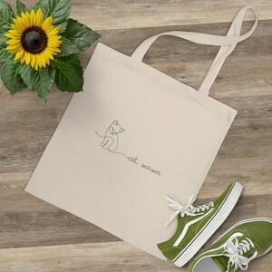 CAT MAMA Tote Bag für alle Gelegenheiten Naturfarben und Bio-Baumwolle.