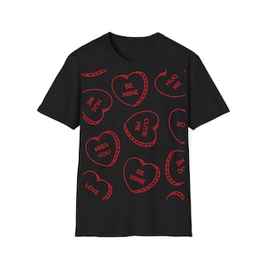 Cute love Hearts  Unisex Softstyle T-Shirt white black grey green small medium large xl 2xl 3xl