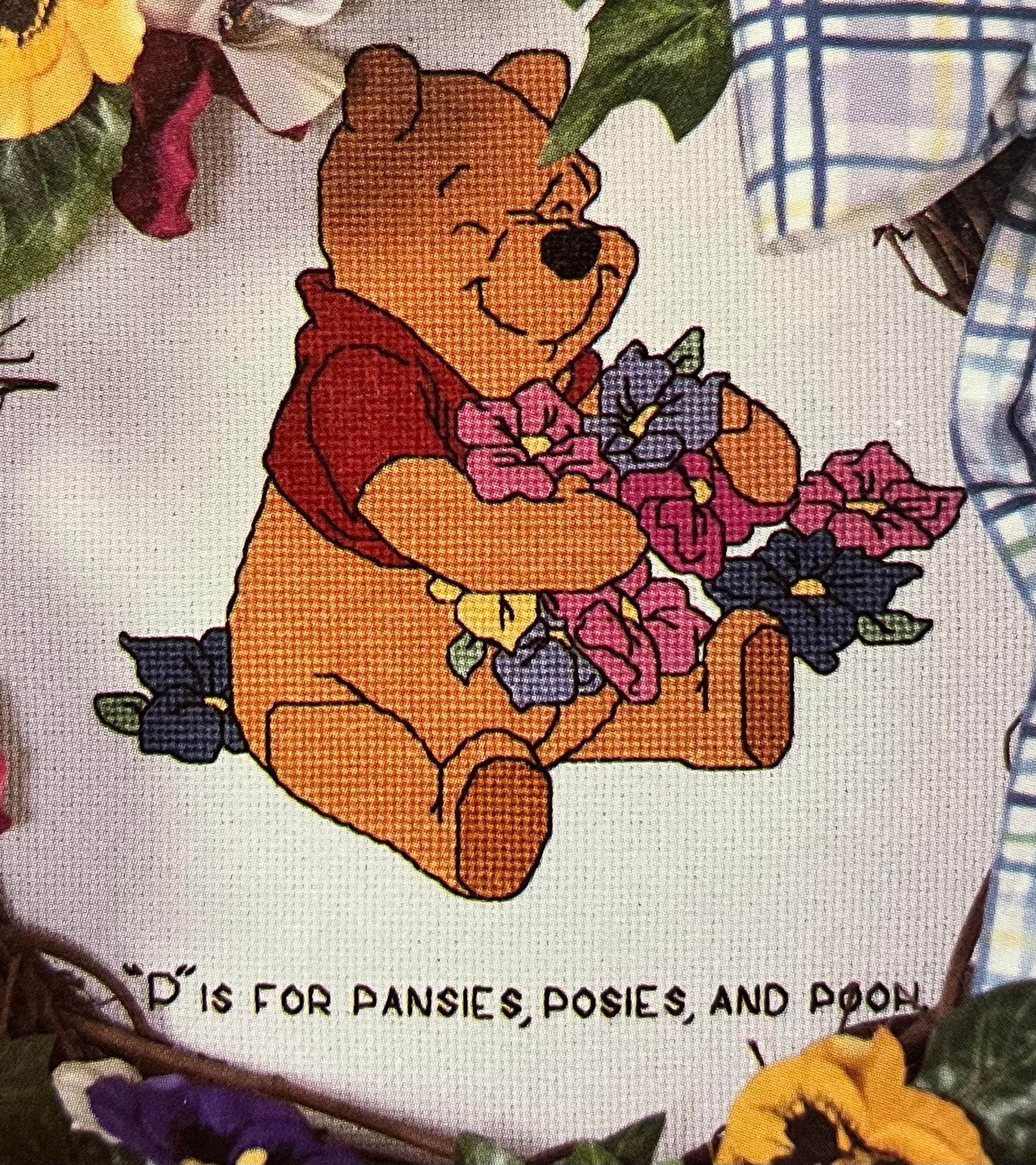 Winnie the Pooh Cross Stitch Pattern Pdf Baby P is for Pansies Posies ...