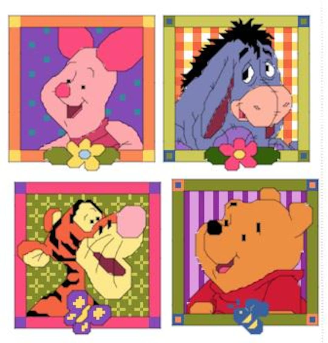 Winnie the Pooh Counted Cross Stitch Pattern Pdf Baby Nursery Instant