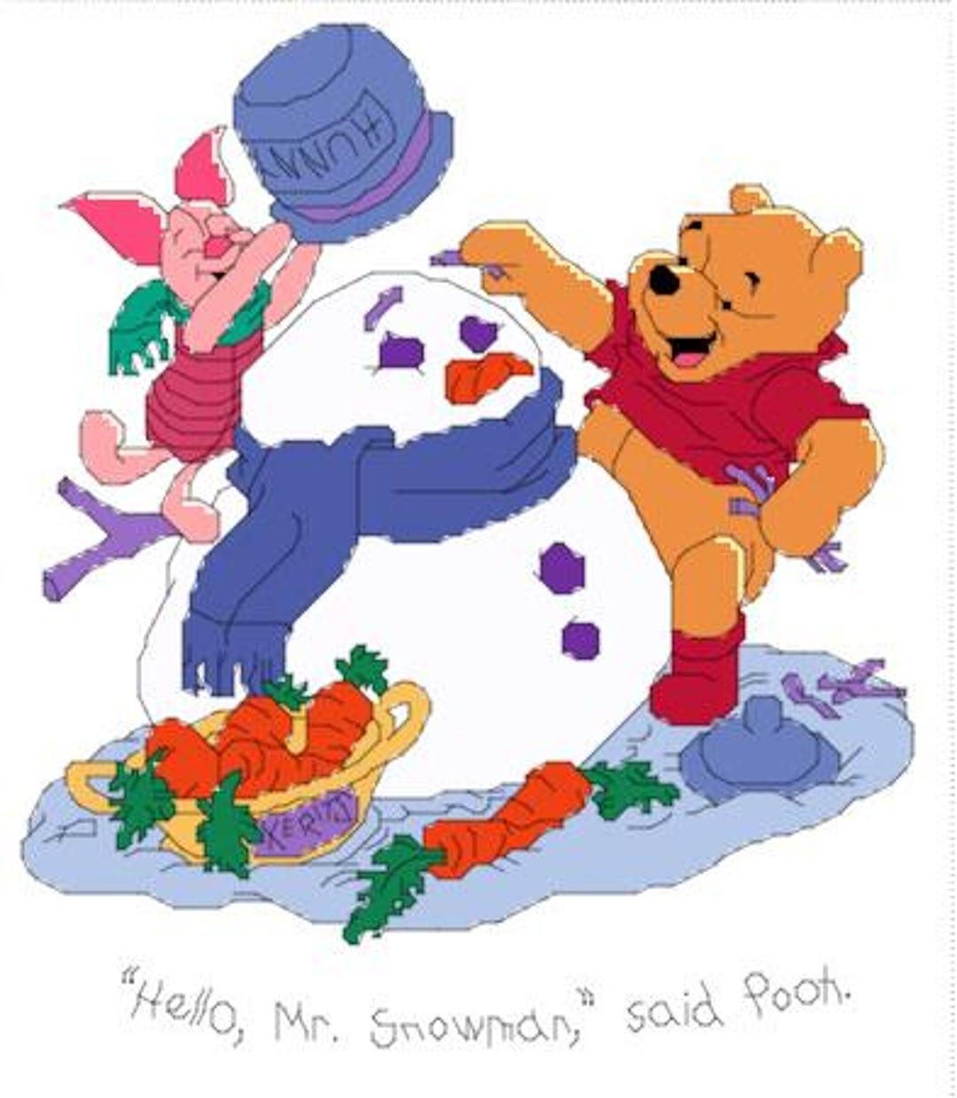 Winnie the Pooh Cross Stitch Pattern Pdf Baby Nursery Piglet Friends ...