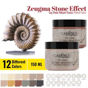 Cadence Zeugma Stone Effect Texture Relief Paste 150ML / 5.07oz – Matte Textured Paste for Outdoor & Indoor DIY Projects – Modelling Paste