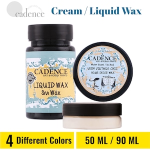 Cadence Liquid Wax 90ml (3.04 oz) - Cream Wax 50ml (1.7 oz) – Water-Based Protective Antique & Finishing Waxes for Chalk Paint