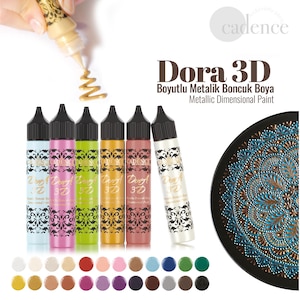 Cadence Dora 3D Metallic Dimensional Paint 25ml (0.85 oz) – High-Gloss Bead Effect for Fabric & Decorative Surfaces