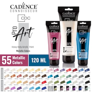 Cadence Pro Art Metallic Acrylfarbe 120 ML / 4.06oz - Hochpigmentierte Leinwandfarbe - Ultraglanz, irisierend, Interferenz