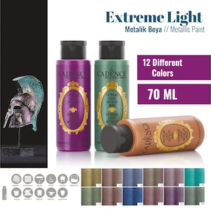 Cadence Extreme Light Metallic Paint 70ml (2.36 oz) – Extra Shiny Water-Based Pearlescent Paint for Decorative Projects