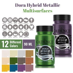 Cadence Dora Hybrid Multisurface Metallic Paint 90ML / 3.04oz  - For All Surfaces Dora Multisurface Metallic Paint - No Primer Needed
