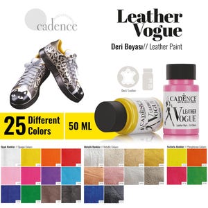 Cadence Leather Paint 50ML (1.69 oz) – Opaque, Metallic & Phosphorescent Colors for Shoes, Bags, Jackets – Flexible Leather Paint
