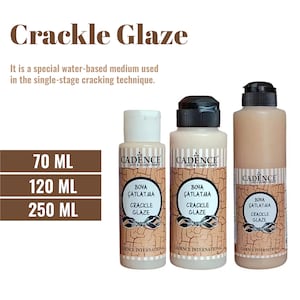 Cadence Crackle Glaze 70ML / 2.37oz to 250ML / 8.45oz – Classic One-Step Paint Crackle Medium | Water-Based for DIY Craft Effects