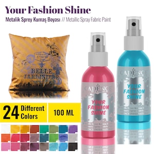 Tinta Spray Cadence Metallic Your Fashion 100ml / 3,38oz – Tinta Têxtil à Base de Água para Algodão – Cores Macias, Laváveis, Vibrantes e Metálicas