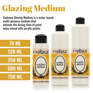 Cadence Glazing Medium 70ML / 2.37oz to 750ML / 25.36oz – Water-Based Acrylic Paint Extender for Faux Finishes & Artistic Effects