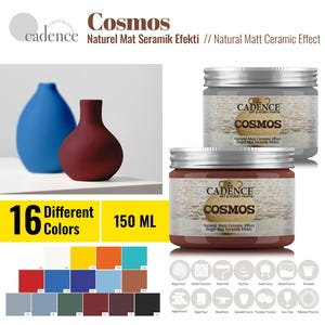 Cadence Cosmos Ceramic Effect Paint 150ML / 5.07oz – Natural Matte Finish for Home Decor – Water-Based, No Varnish Needed