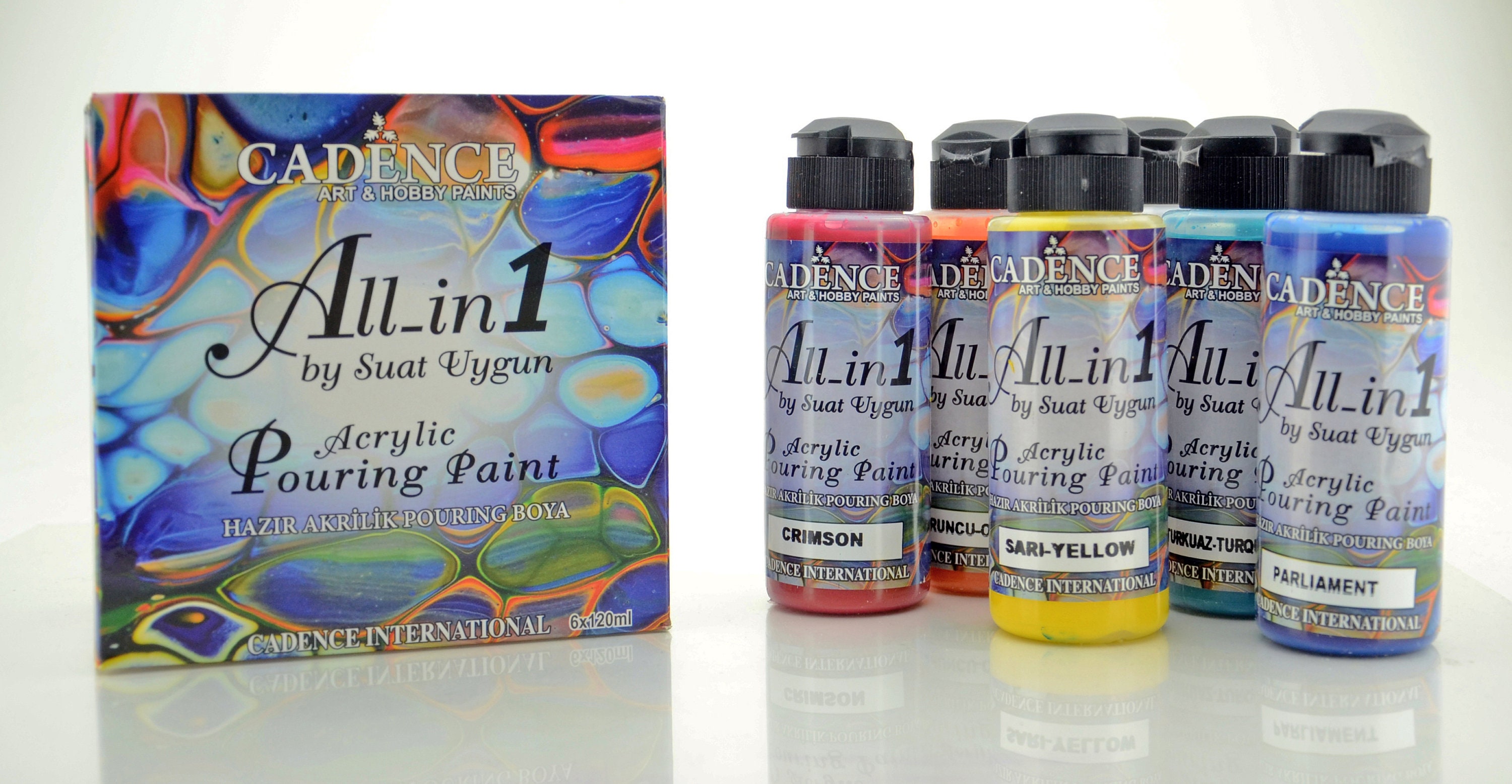DIY Kit, Acrylic Paint Pouring Painting Kit (Salmon, Pink, Cream, White)