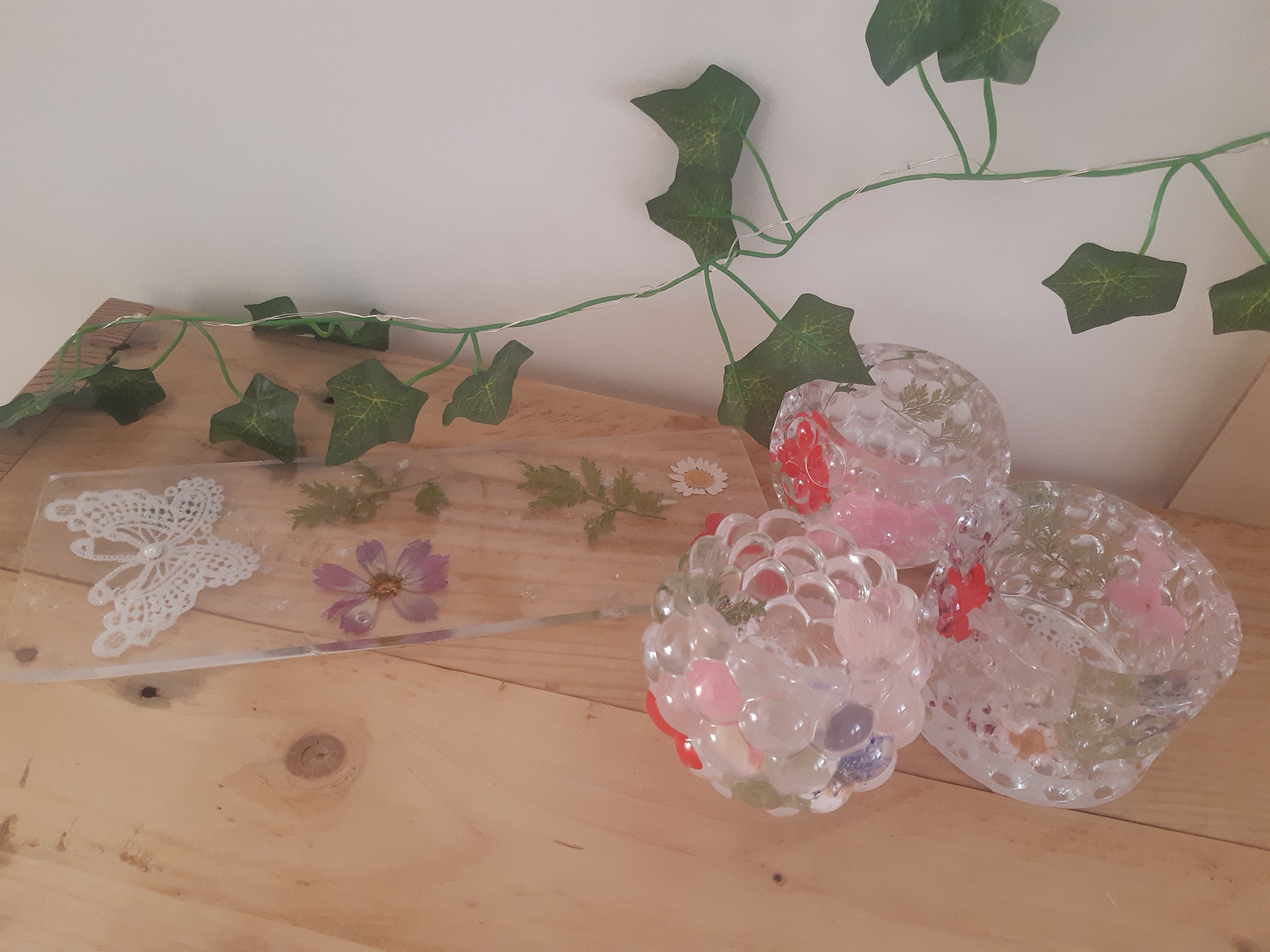 Lots de 3 Bougeoirs+Support Plateau