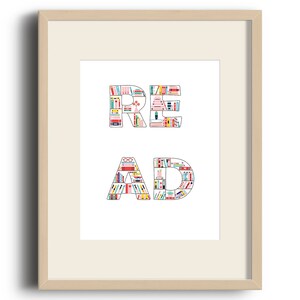 Read Print, Book Lover Gift, Book Art Print, Digital Print, Home Decor, Digital Download
