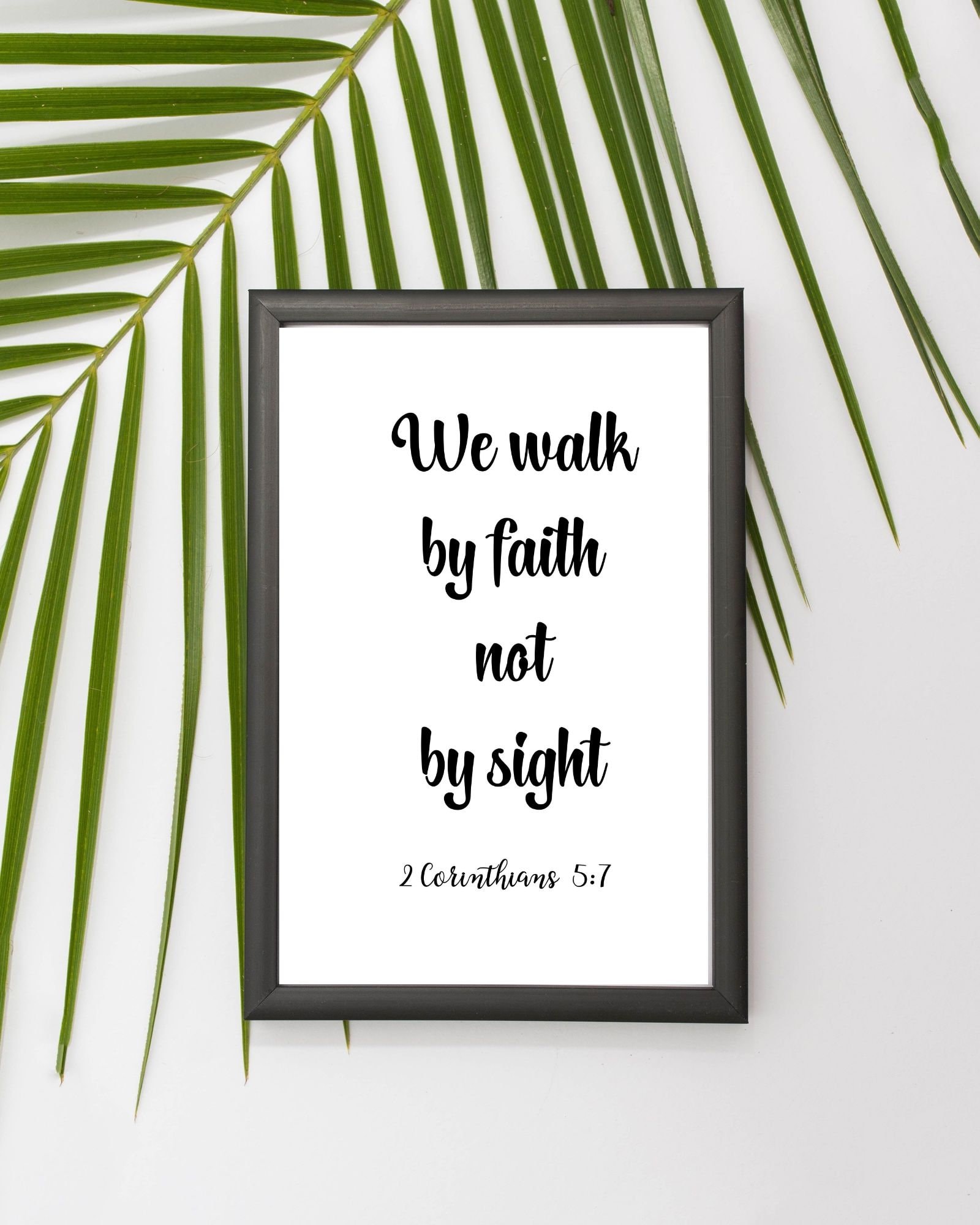 Corinthians 2 5:7 Bible Verse Wall Art, Scripture Wall Art, Minimalist ...