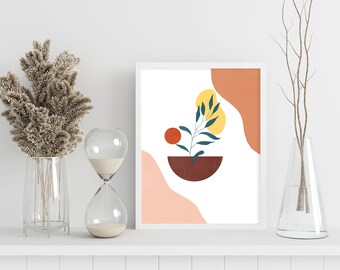 Mid Century Modern Digital Print, Minimalist Wall Art Printables, Boho Art Prints,  Handmade Home Decor