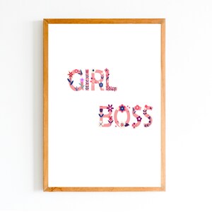 Girl Boss Print | Feminist Wall Print | Gift Boss Lady | Art Print | Digital Print | Office Decor