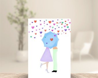 Digital Print Love Couple Watercolor, First Love Couple, Little Moments between Couples, Couple Lovers Watercolor Home Decor,