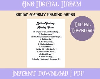 Zodiac Academy Reading Order, Series Reading Checklist, Digital Reading Checklist, Book Tracker