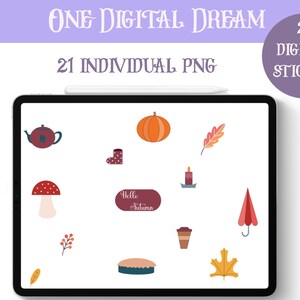 Fall Digital Stickers, Autumn Digital Stickers, September Digital Stickers