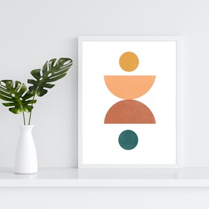 Mid Century Modern Wall Art Home Decor, Mid Century Poster, Mid Century Neutral Geometric Printable Art