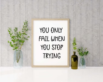 Motiverende quote afdrukbare office decor wall art, positieve poster quote, minimalistische quote muur decor instant download